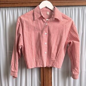 Chinese brand flannel cropped blouse